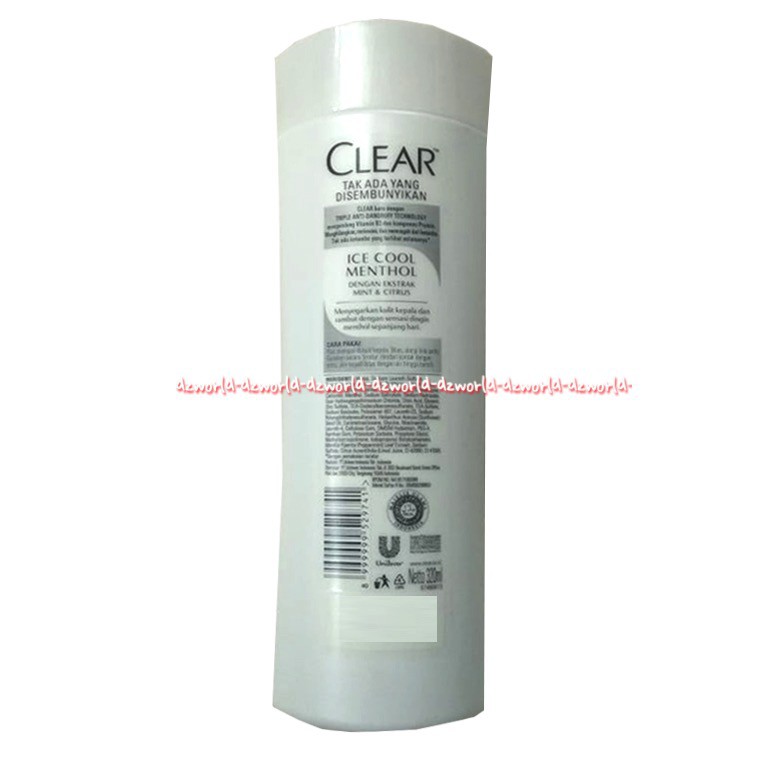 Clear Ice Menthol Shampoo Anti Ketombe 320ml Sensasi Rasa Dingin Menyegarkan Sampo