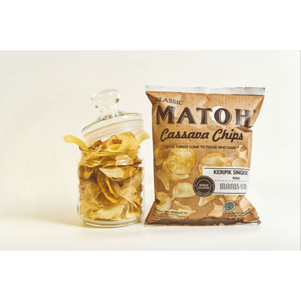 Matoh Cassava Chips - Keripik Singkong MANIS ASIN Gluten Free &amp; Non Msg 75 g