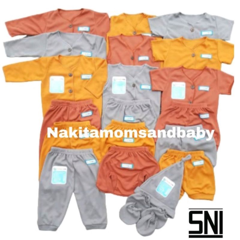 23pc Paket Perlengkapan Baju bayi celana bayi singlet topi sraung tangan kado bayi baru lahir, 3-6 dan 6-12 bulan SNI promo 8.8