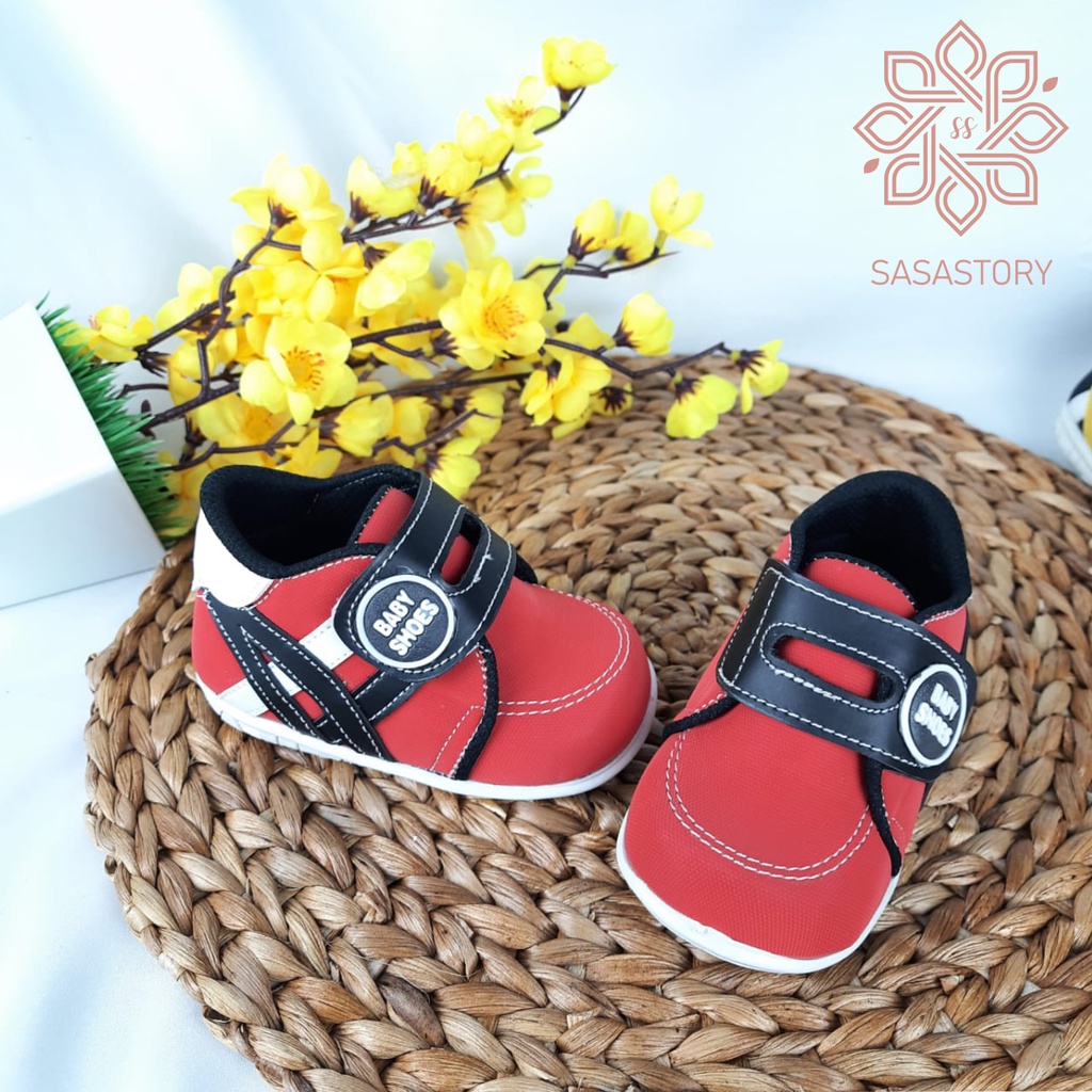 Sasastory Sepatu Sneaker Anak Bunyi Cit Cit 1 2 3 Tahun Sepatu Anak Balita Sepatu Sneaker Anak Laki Laki Sepatu Sneaker Anak Perempuan Sepatu Santai Anak Sepatu Olahraga Sepatu Simpel Anak Sepatu Garis Anak Unisex Sepatu Main Anak GA01