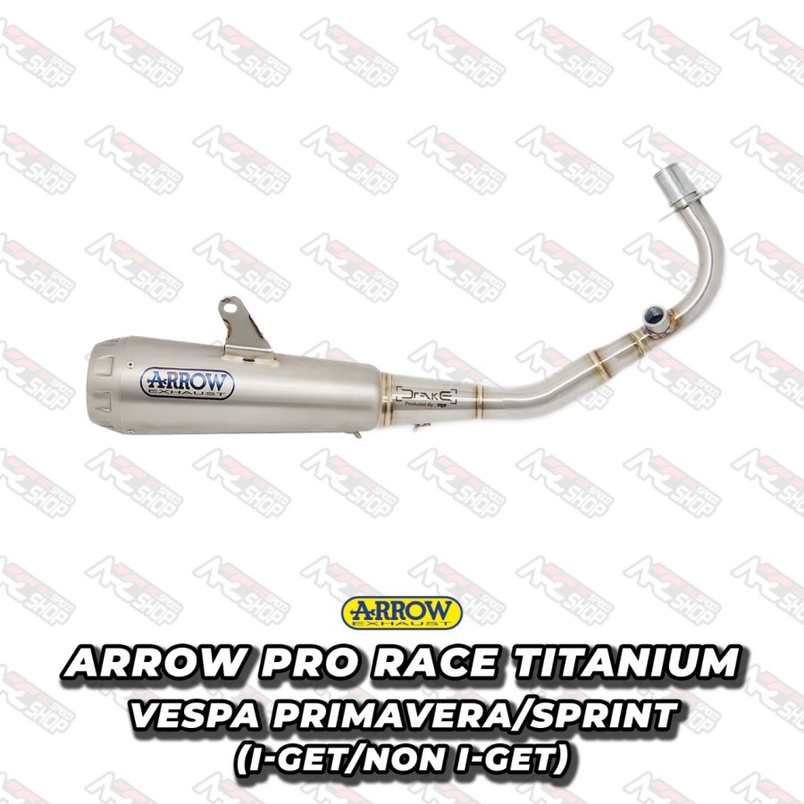 Knalpot Arrow Pro Race Titanium Vespa Primavera / Sprint FULLSYSTEM
