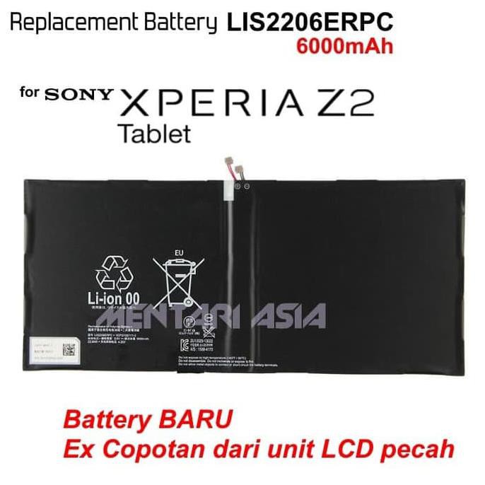 Battery SONY Xperia Z2-TABLET LIS2206ERPC - GENUINE SONY 6000mAh | Baterai Tablet