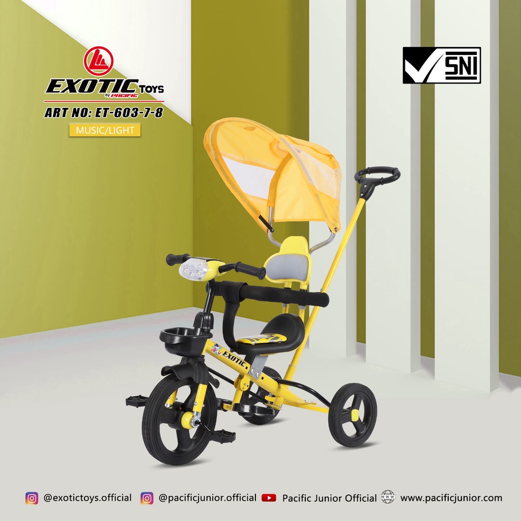 Tricycle Exotic ET 603-7-8 ET 603-7 Kereta Dorong Anak Bayi Dorongan Anak Bayi Sepeda Anak Roda Tiga 3 ET603-7-8 Pacific ET1265 ET 1265 ET1263 ET 1263 ET1267 ET 1267 ET1268 ET 1268 ET2251 ET 2251 AT7705 AT 7705 AT7702 AT 7702 AT7711 AT 7711 AT7713 AT 7713