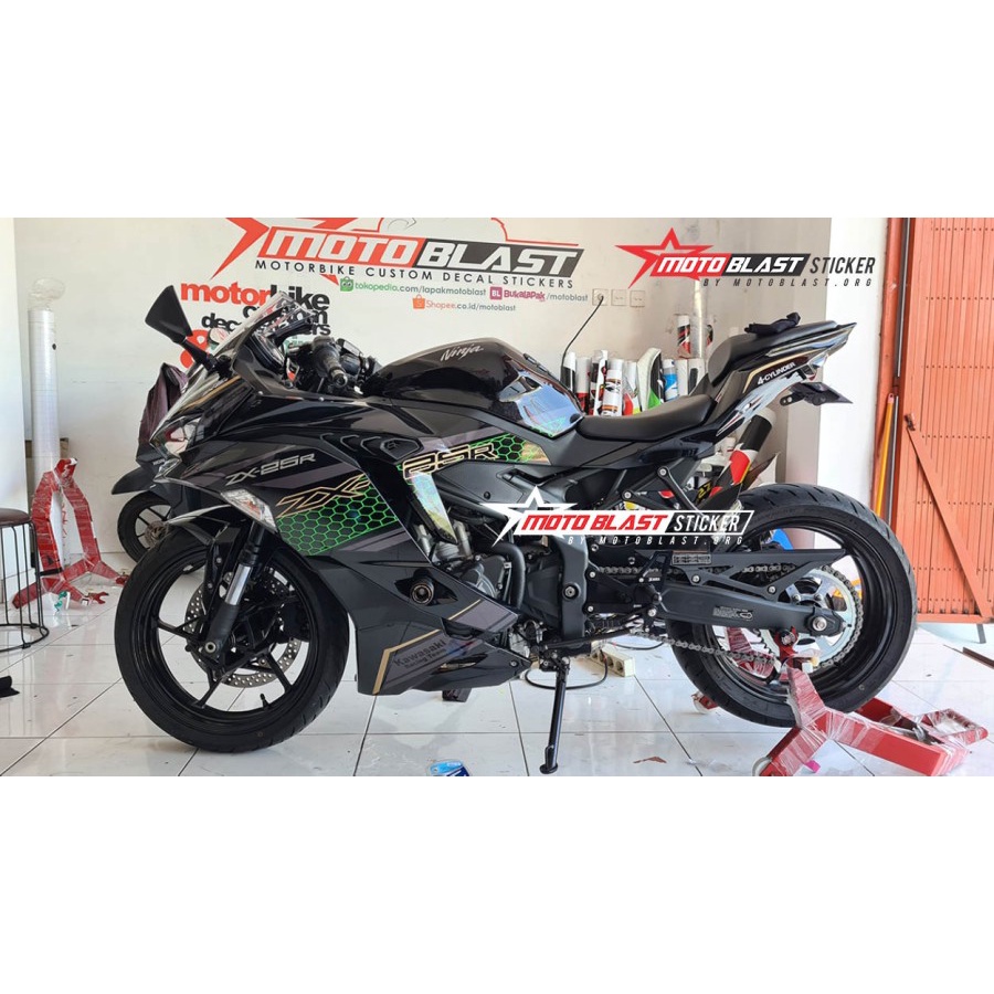 Decal Stiker Motoblast - Ninja ZX25R Black KRT bukan ZX6R-Non Full PNP