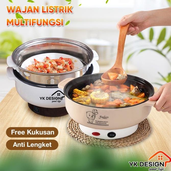 YK DESIGN YK-803 PANCI LISTRIK SERBAGUNA FREE KUKUSAN STEAMER STAINLES RG6541654E