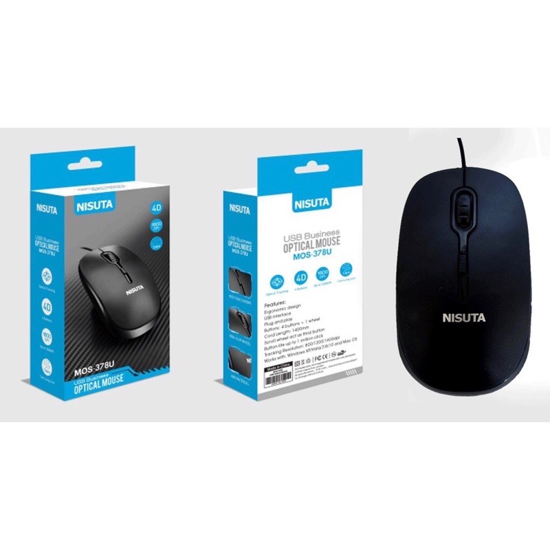 ORIGINAL MOUSE TERMURAH MOUSE KABEL NISUTA MOS-015U Mouse Wired AWET