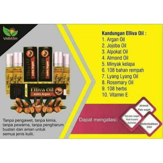 Elliva Oil Perawatan Wajah Dan Solusi Mslh Sekitar Wajah Bibir 8ml