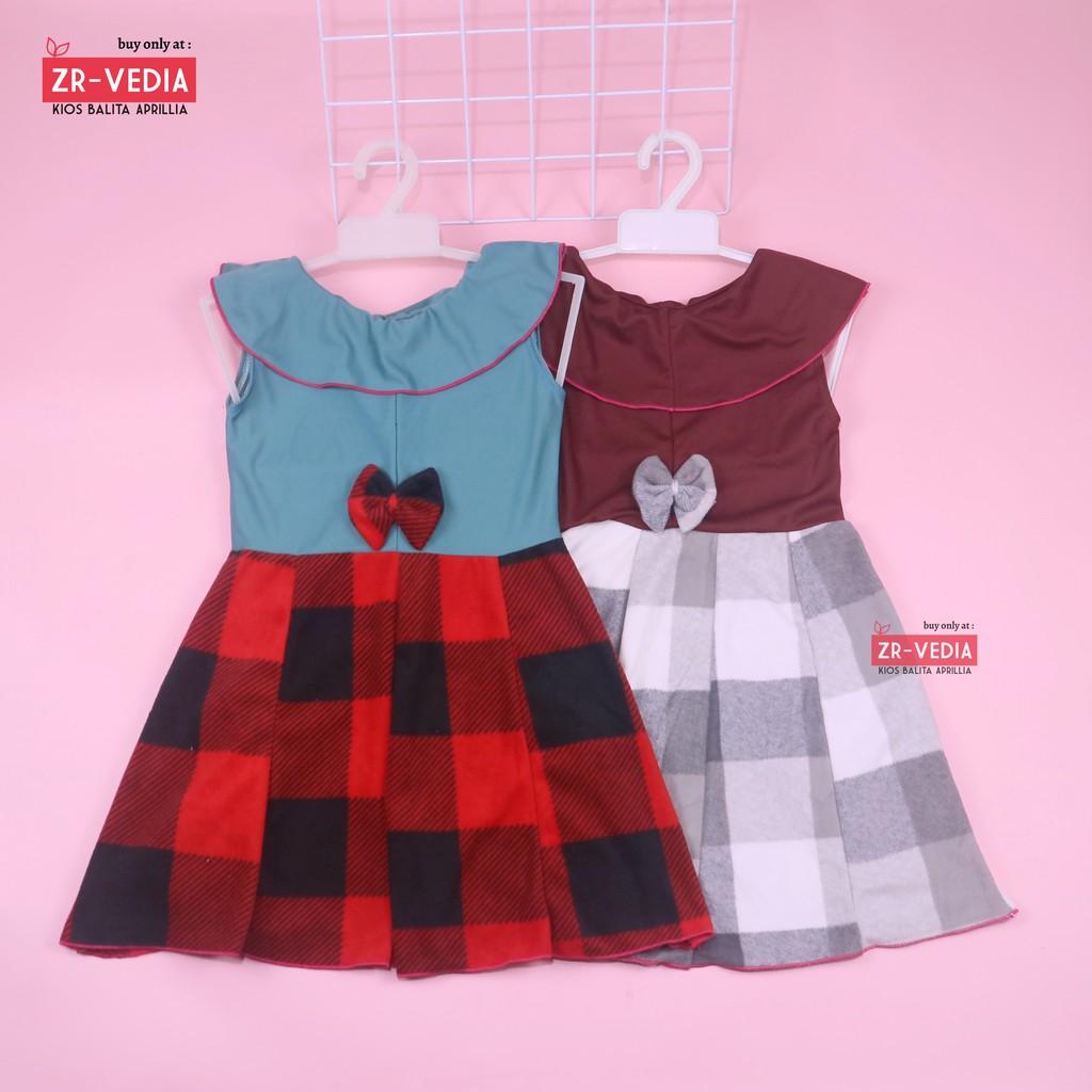 (BLUDRU FLANEL) Dress Cantika uk 3-4 Tahun / Baju Anak Perempuan Harian Yukensi Murah Grosir