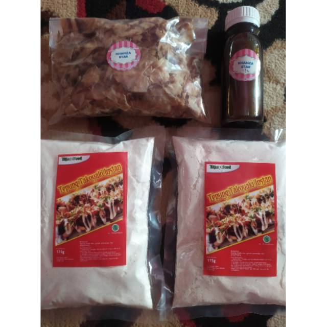 Paket Hemat Bahan Takoyaki Halal tepung premix takoyaki katsuobushi saus okonomiyaki