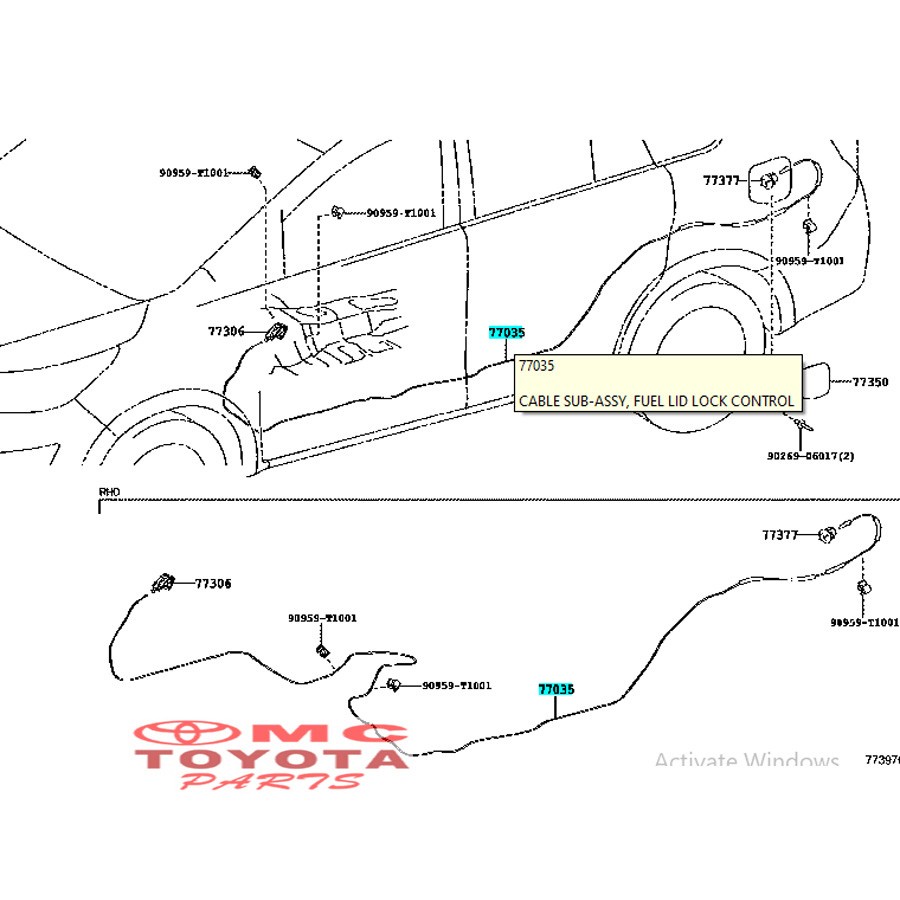 Kabel Tarikan Pembuka Tutup Tangki Bensin Innova Reborn 77035-0K370