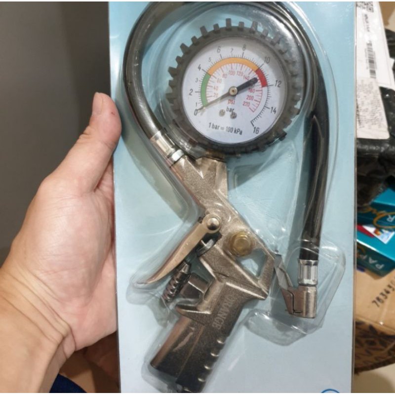 Viral  Tire Inflating Gun Orange Alat Ukur Pompa Angin Ban Kompresor