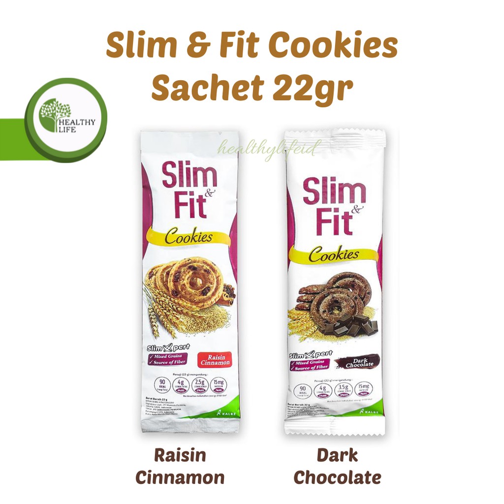 Kalbe - Slim &amp; Fit Cookies | Snack Diet Sehat Low Calori Sachet Satuan 22gr