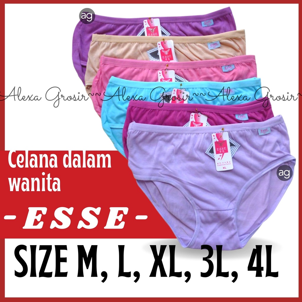 Celana Dalam Wanita Perempuan Dewasa Esse Ukuran Big Size Jumbo S M L XL XXL XXXL Murah Termurah