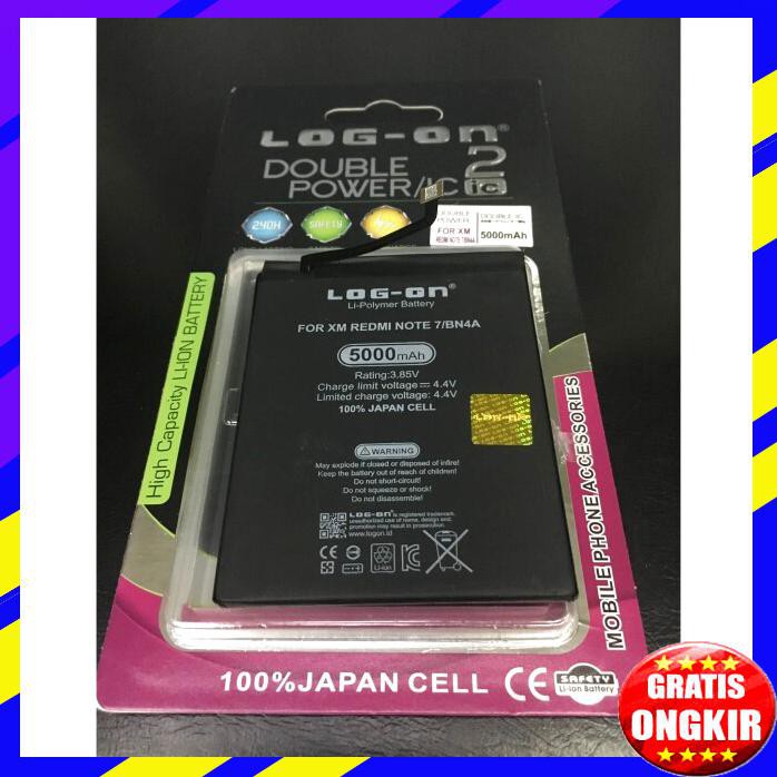 ACC HP BATERAI XIAOMI REDMI NOTE 7 BN 4A 5000MAH DOUBLE POWER LOG ON