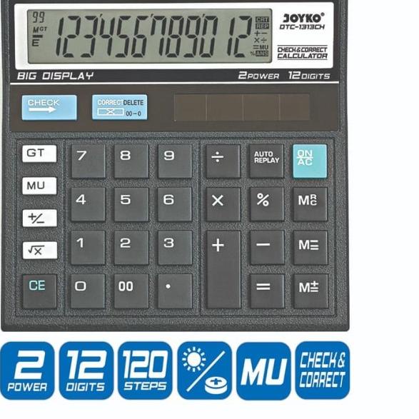 

☑ Calculator / Kalkulator Joyko DTC-1313CH / 12 Digits / Check Correct ➧