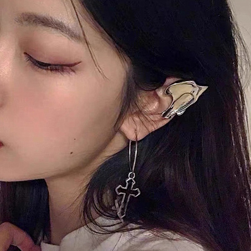 Zzz Anting Klip Telinga Peri Bahan Metal Gaya Punk Untuk Pesta Cosplay