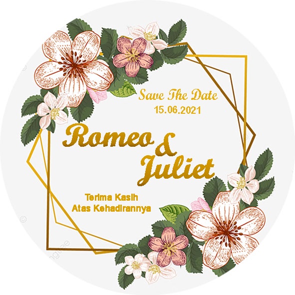 DESIGN KN-05 Kartu Ucapan Bulat. Kartu ucapan terimakasih undangan pada souvenir pernikahan, kartu u