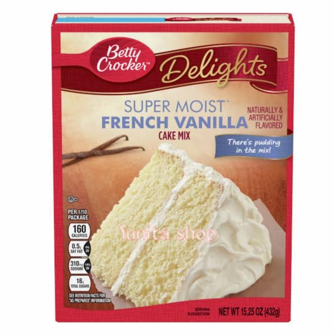 

BETTY CROCKER SUPER MOIST FRENCH VANILLA CAKE MIX 432gr
