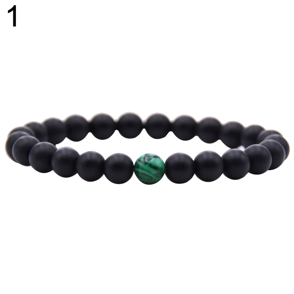 Hu Hu Hu Hu Hu Alat Bantu Pasang Kacamata♡ 1 / 2Pcs Gelang Manik-Manik Batu Malachite Imitasi Diameter 8mm Elastis Untuk Unisex