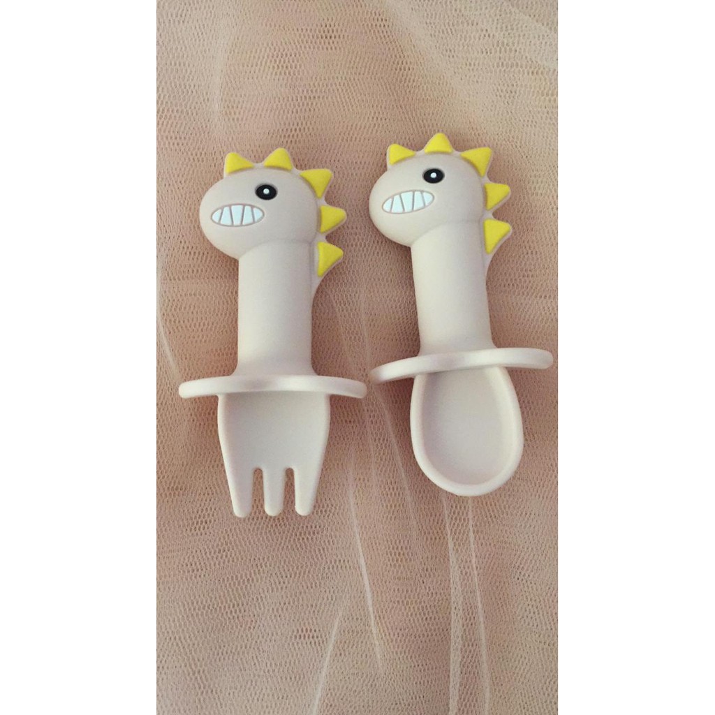 SILICONE MINI DINO SPOON SET