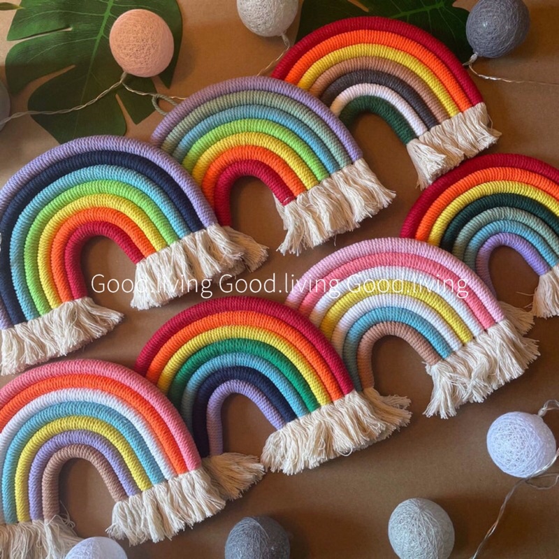 Hiasan dinding rajut | Wallhanging rajut Rainbow