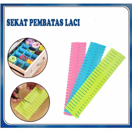 Sekat Laci Organizer DIY Kotak Penyimpanan Serbaguna Dapur Sendok Uang Storage Box Murah Kosmetik / Pemisah Pembatas Kotak Lemari