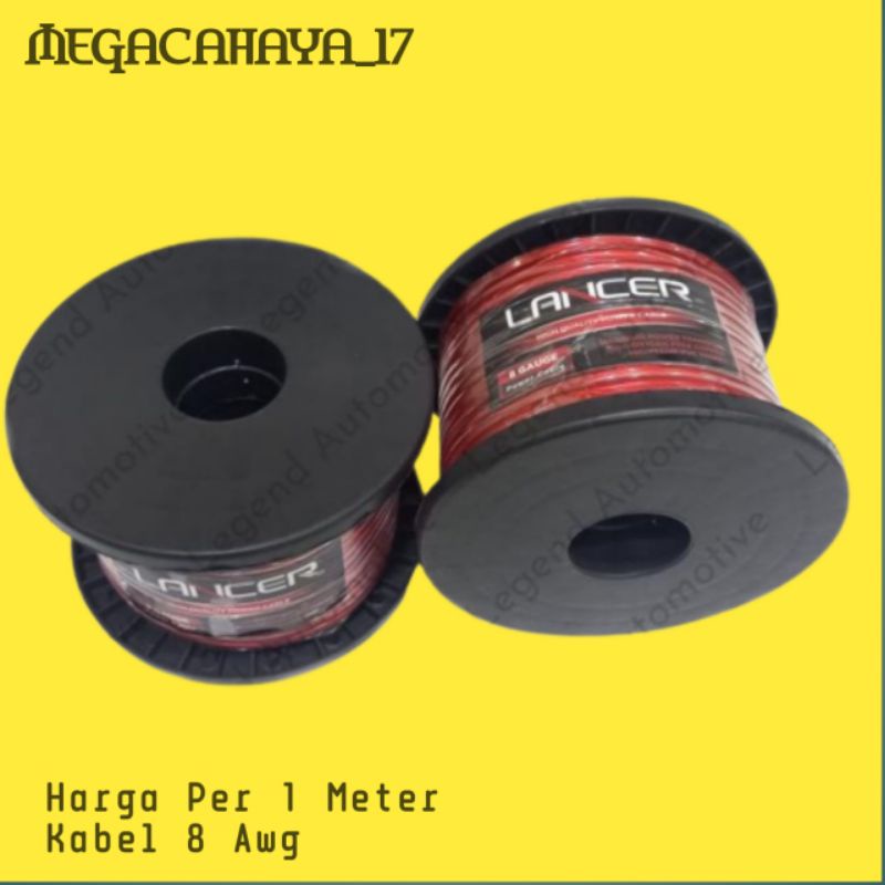 Kabel 8 Awg Meteran  Audio Mobil Cable Setrum Ground Aki Accu Jemper