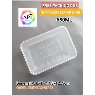 Kotak Makan Plastik 650ML THINWALL RECTANGLE / Food Container