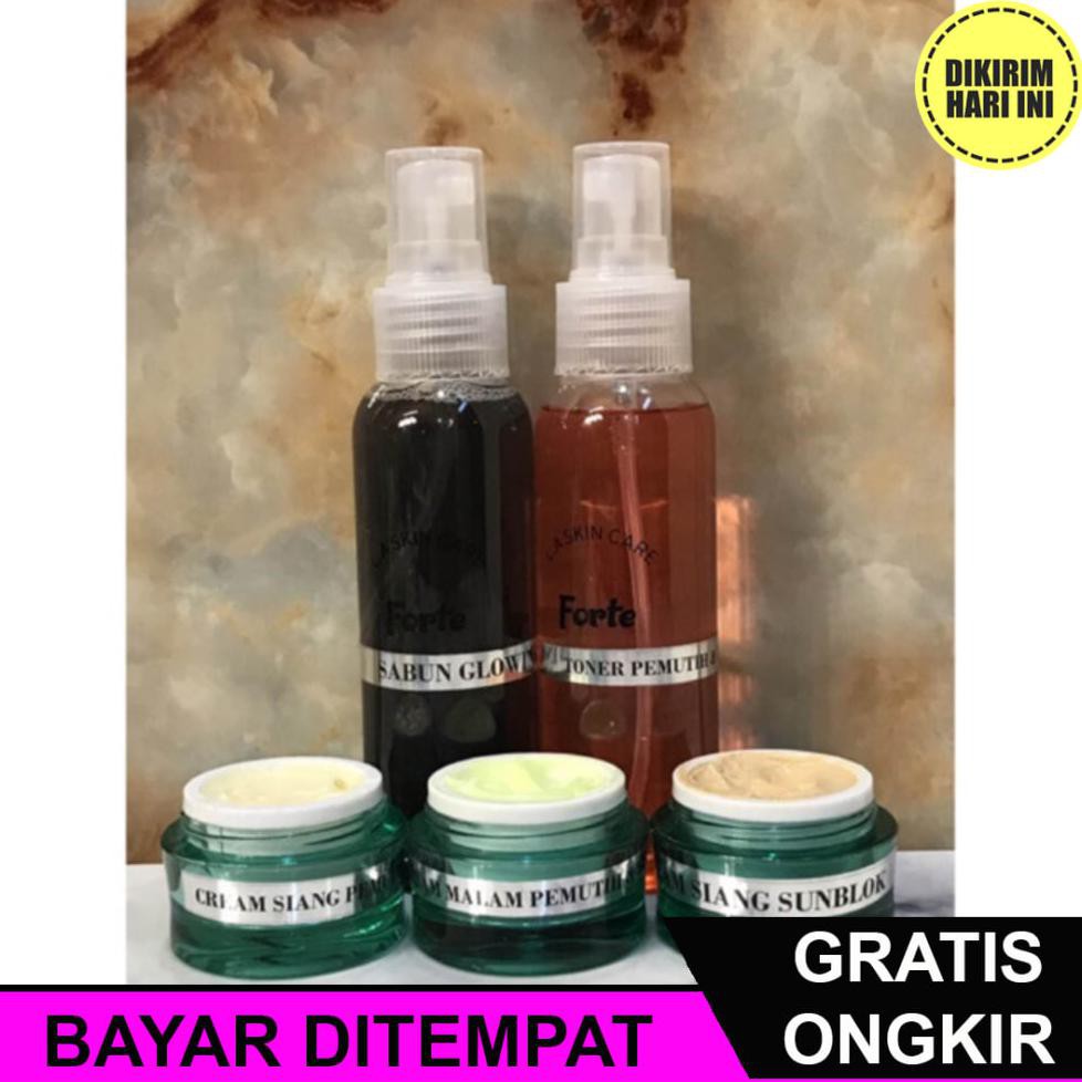 (BAYAR DITEMPAT) JC1161 PAKET FORTE LENGKAP PEMUTIH&FLEK SUPER PUTIH GLOWING FARMASI/MS GLOW/CREAM