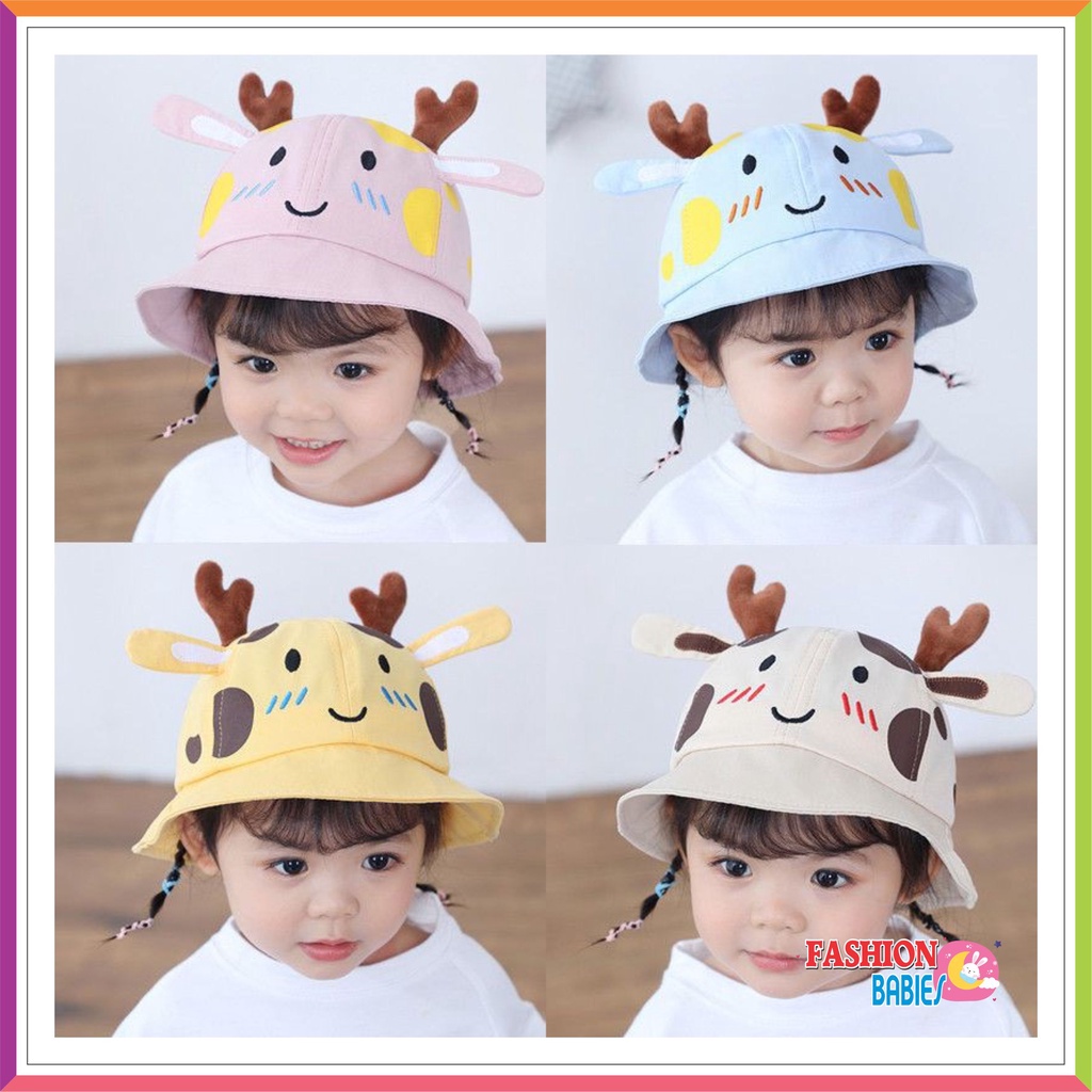 DEER BUCKET &amp; BASEBALL HAT 3D IMPORT | TOPI CAP IMPORT / TOPI PANTAI ANAK USIA 1-4 TAHUN UNISEX