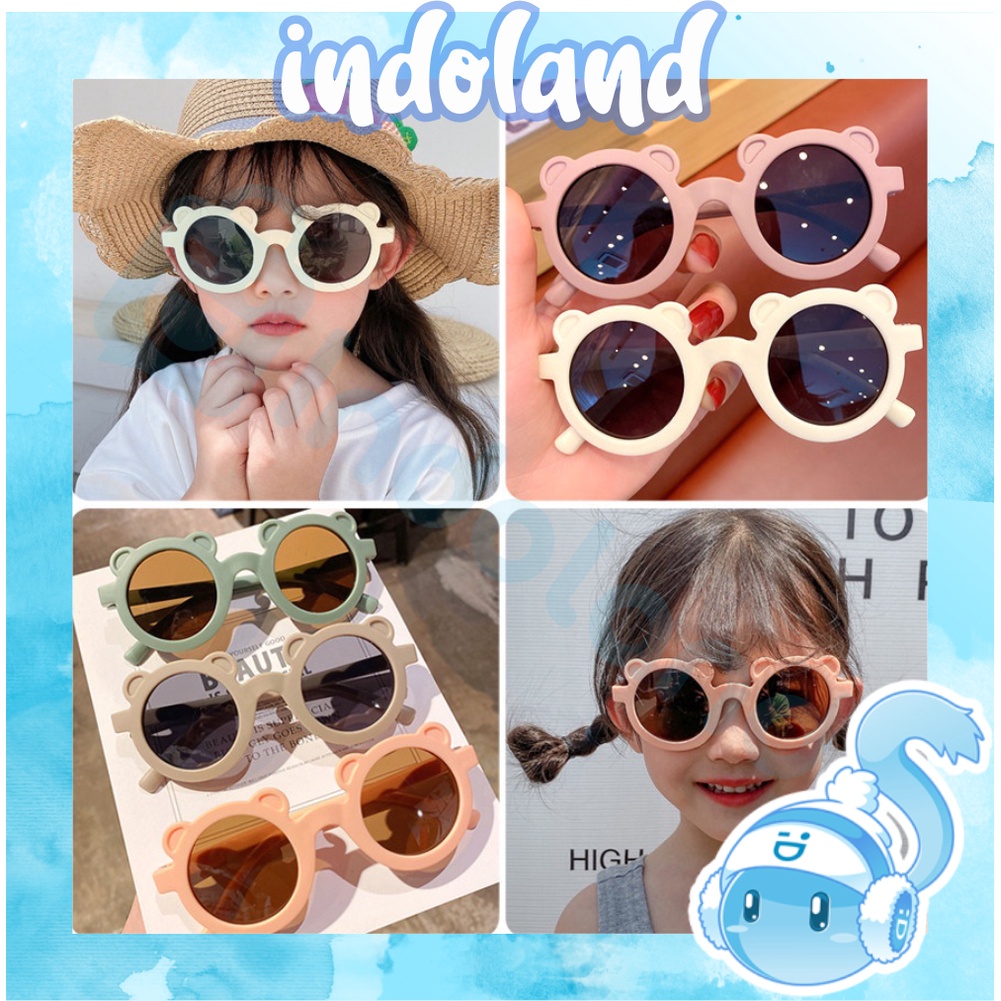 ☀ INDOLAND ☀ Kacamata Anak New Trend/Fashion Anak Terbaru Telinga Beruang kacamata hitam High Quality Import Kacamata Fashion G014