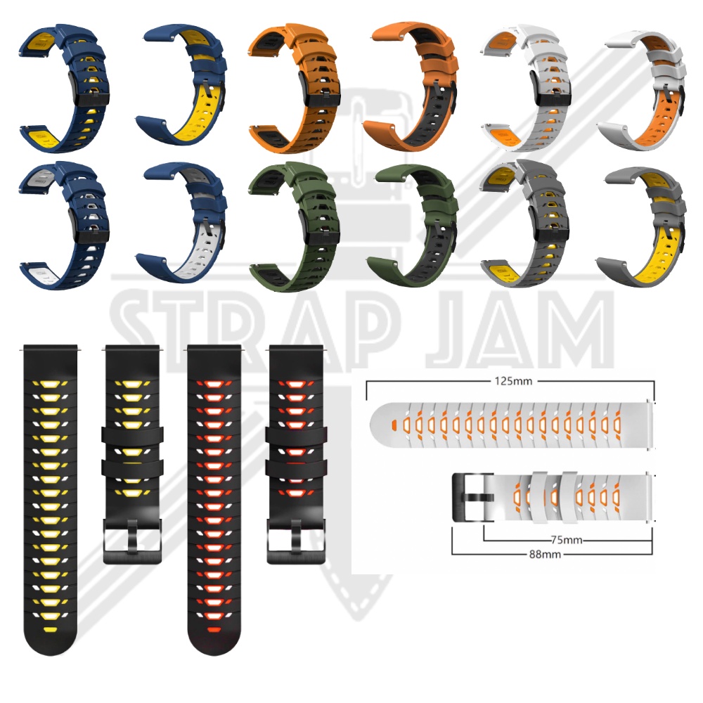 GTO 20mm Strap Odeva Watch G2 - Tali Jam Tangan Rubber Silikon Sporty