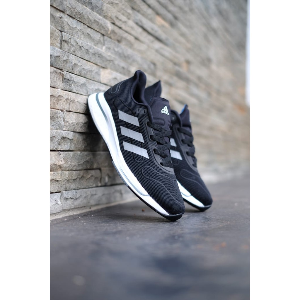 Sepatu Original Adidas Supernova Boost Plus Black White List Silver
