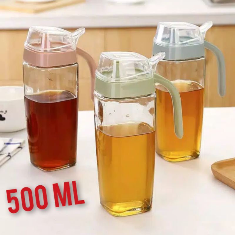 Bisa COD!  BOTOL MINYAK GORENG KACA TEBAL 500 ML OIL POT BOTOL KECAP