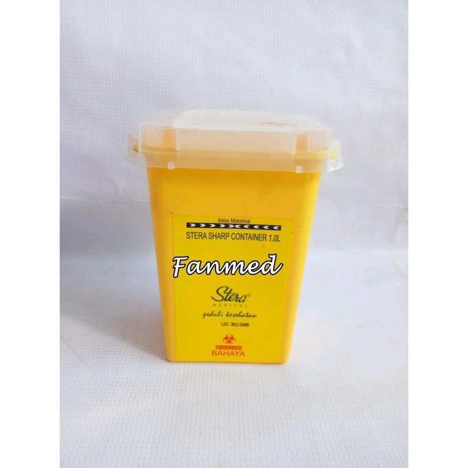 Sharp Container STERA Tempat Sampah Medis Limbah Medis Jarum 1 Liter