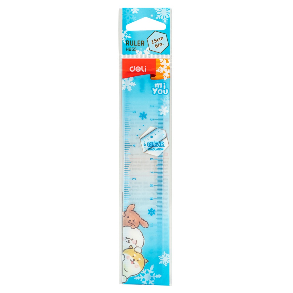 

Deli Penggaris Sekolah Design Lucu/ School Straight Edge 15cm, 6Inch/ 20cm 8 inch Metric and inch graduation EH65X