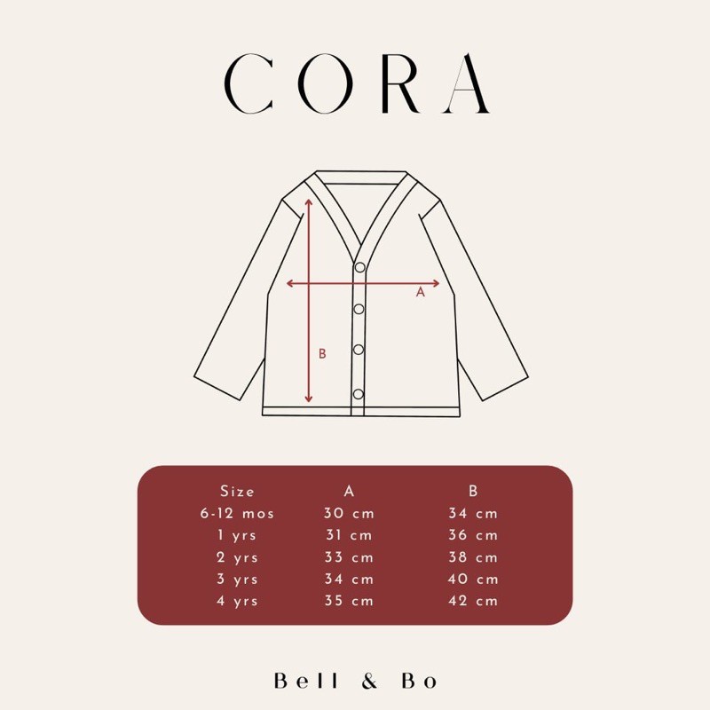 CORA cardigan waffle knit anak bayi laki laki dan perempuan by Bell&amp;Bo