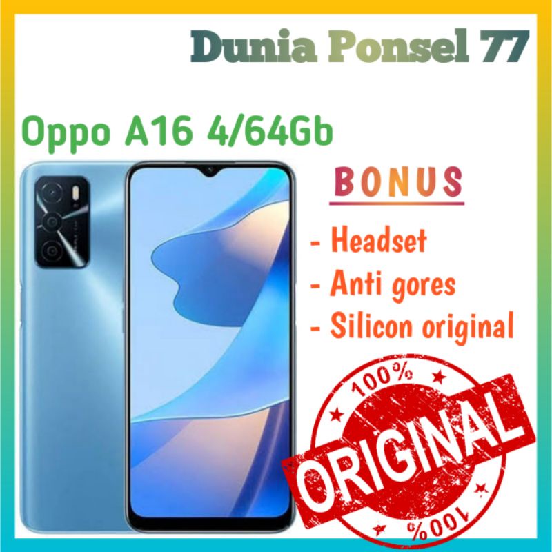 BIG PROMO OPPO A16 4/64GB IMEI SUDAH TERDAFTAR DI KEMENPERIN