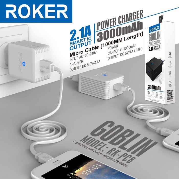 Power Charger Roker Goblin 3000mAh Original