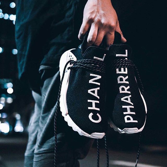 Sepatu Pria Adidas NMD Hu x Pharrell x Channel Black White Premium
