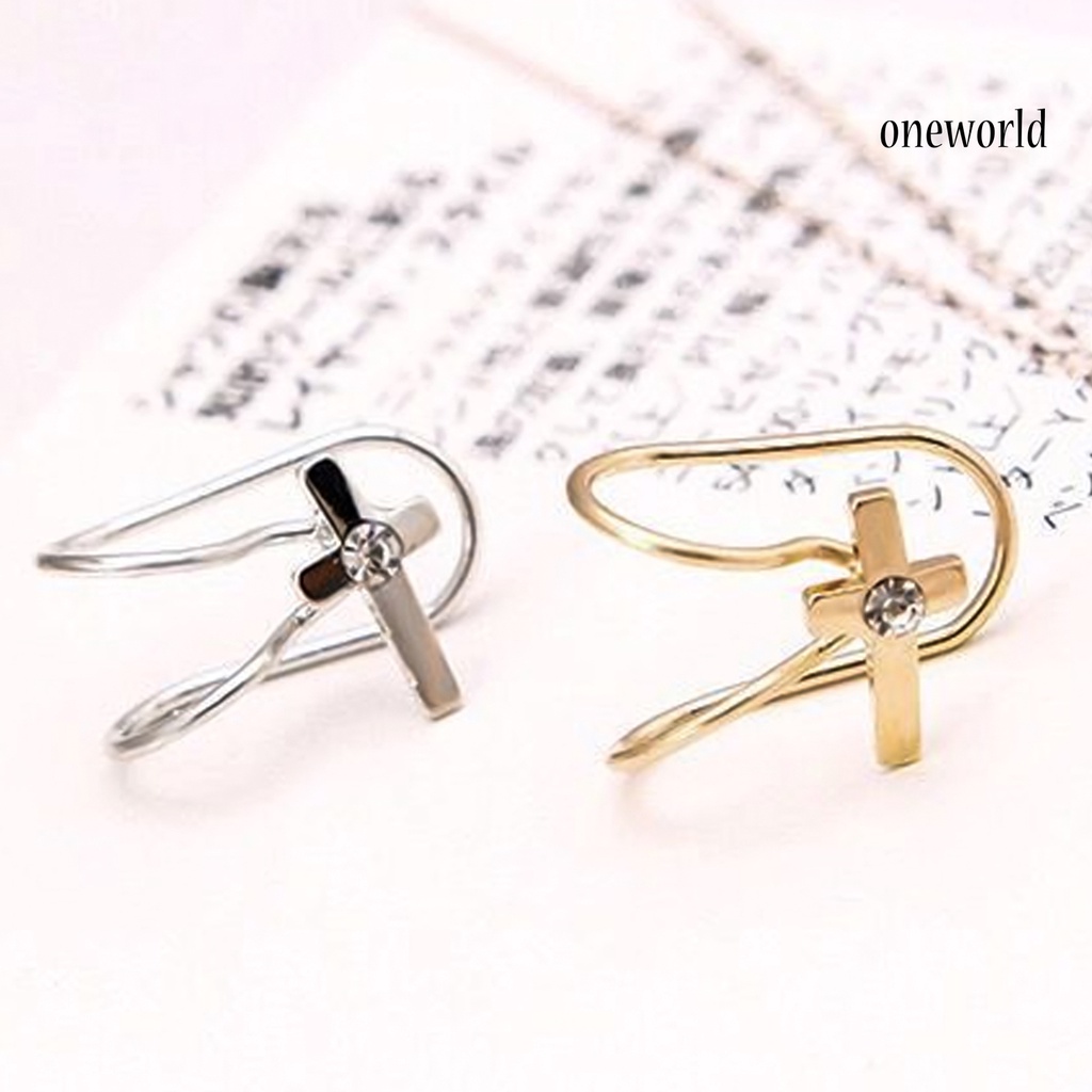 OW# 2Pcs Ear Cuffs U Shape Elegant Women Five-pointed Star Earrings for Dating