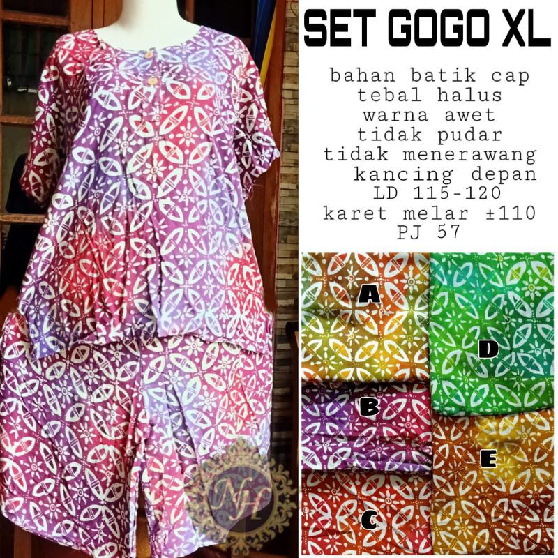 SETELAN GOGO DEWASA | BATIK CAP SOLO
