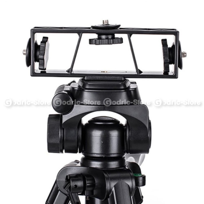 3 Triple Thread Adapter Bracket Extension 1/4 Extra Holder HP / MIC di Tripod Ring Light Vlog