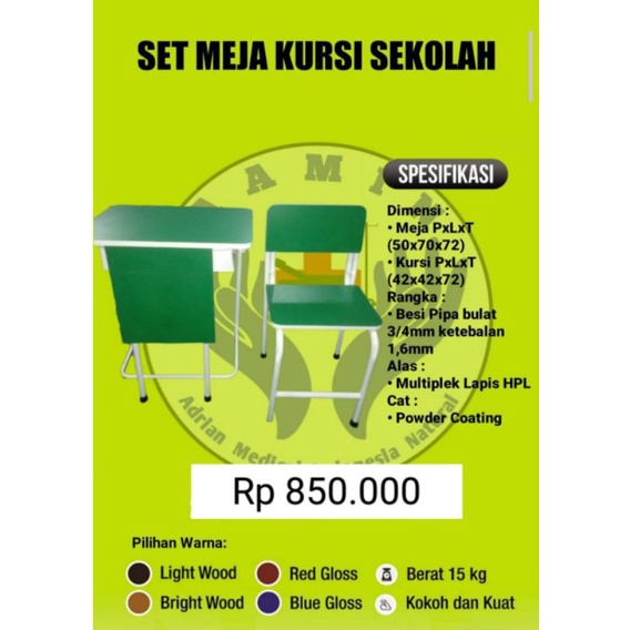 

set meja kursi sekolah