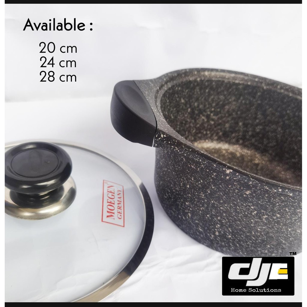 Panci Moegen Model Casserole 20cm 24cm 28cm bahan Granit Original