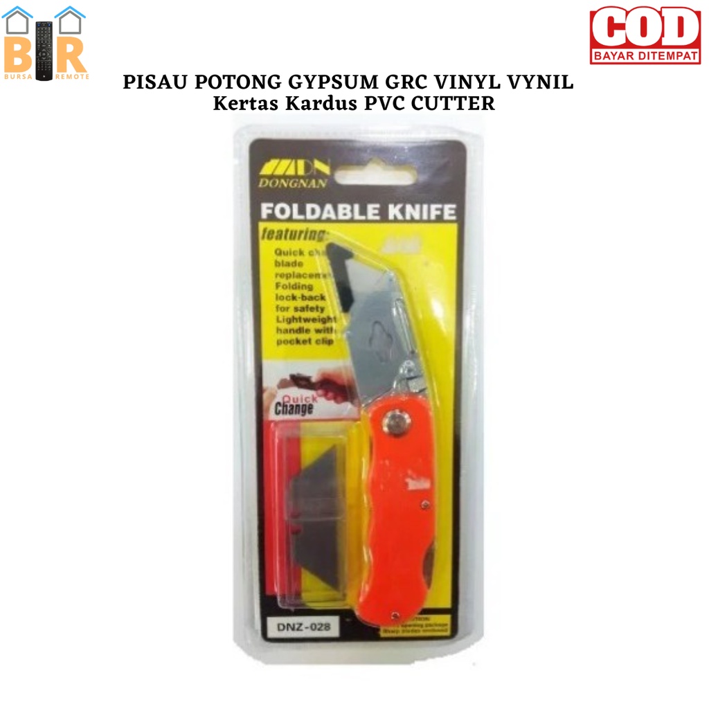 Pisau Cutter Lipat Foldable Cutter Knife GRC Vinyl Kertas Kardus Pvc Cutter