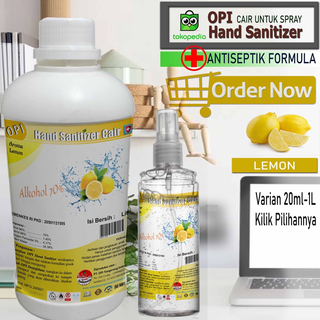 Hand sanitizer 1 liter dan 500ml cair alkohol 70-75% anti bakterial sudah ada izin kemenkes best seller dengan aroma banyak pilihan segar hadang omricon sejak dini sudah ada izin edar resmi by Oke sabun suplayer