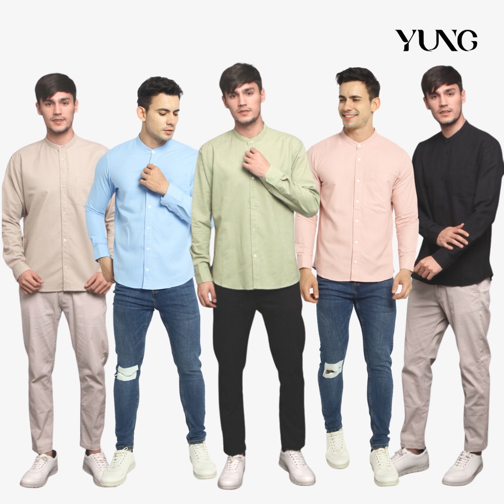 YUNG Kemeja Shanghai / Semi Koko Pria Slimfit