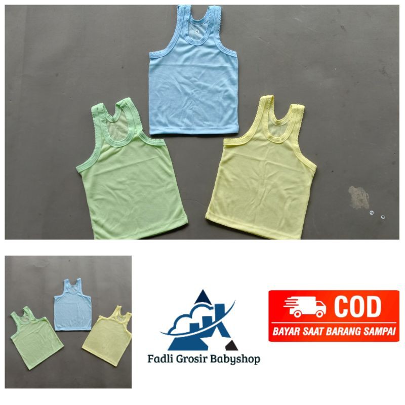 Singlet Bayi Ukuran S Isi 3 pcs ( 3 Warna ) Terbaru