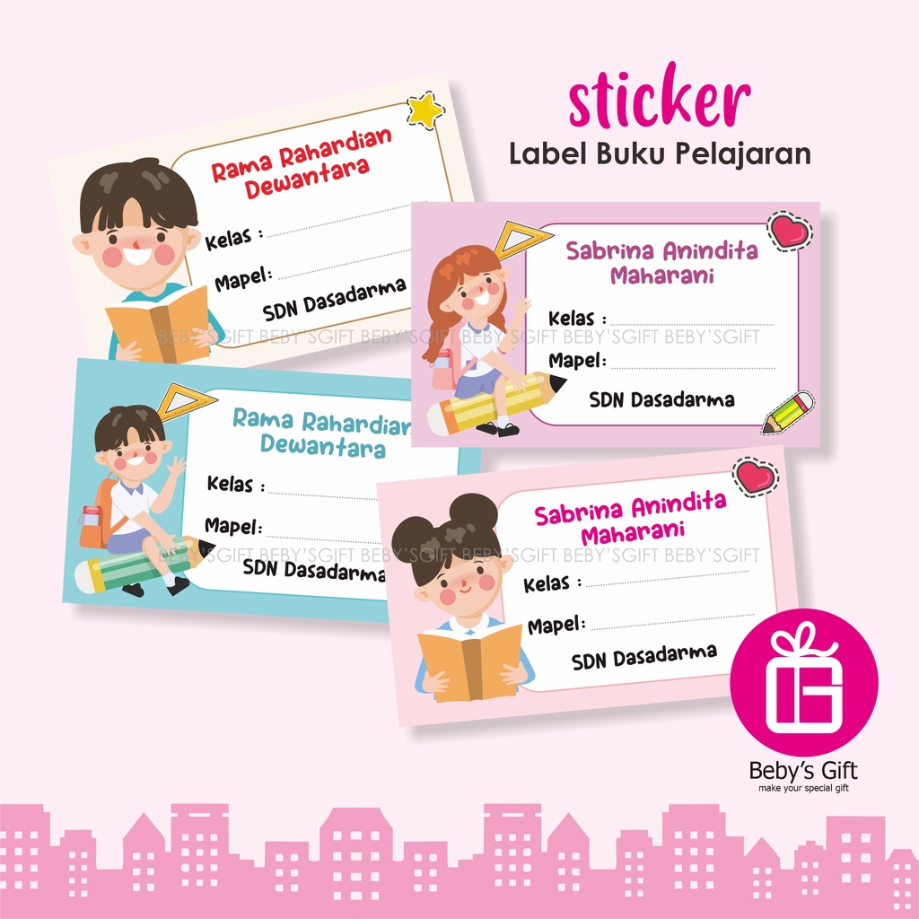 

Sticker Label Buku Pelajaran Anak Custom Nama Stiker Mapel Sekolah